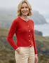 Killiney Wool Cashmere Cardigan | Tandoori | Ireland's Eye Knitwear