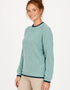 Slaney Crew Neck Sweater - Wool Cashmere Blend | Ocean Mist