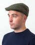 Donegal Tweed Flat Cap Green Herringbone | Handmade Irish Heritage Cap