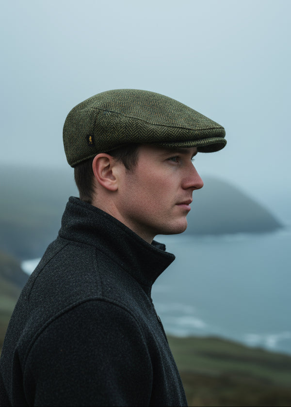 100% Pure New Wool Flat Cap | Green