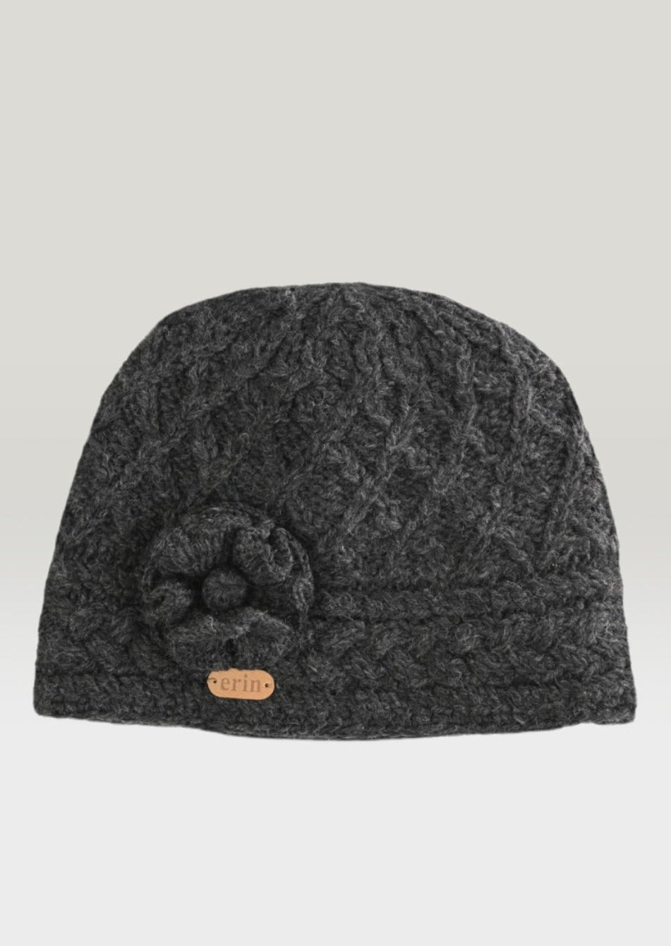 Aran Trellis Flower Hat | Charcoal