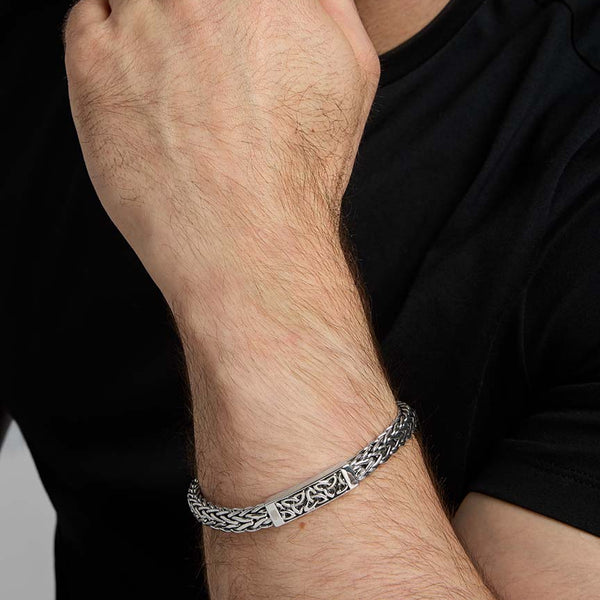 Men's Silver Heavy Trinity Knot Bracelet