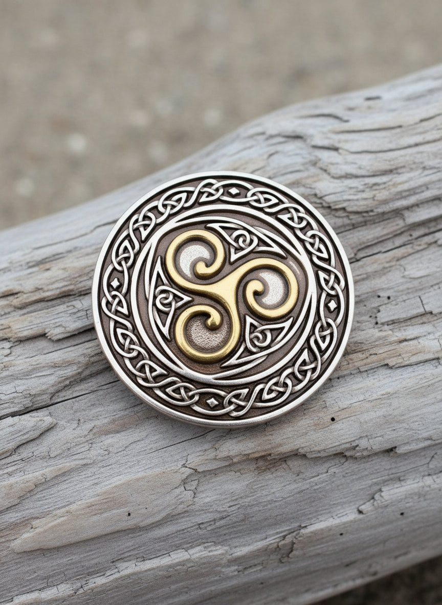 Lee River Celtic Two Tone Triskel Belt Buckle 581