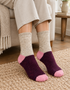 Tricolor Merino Wool Socks | Beige, Burgundy & Pink