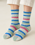 Soft Merino Wool Fair Isle Socks | Royal Pink Ecru