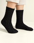 Black Irish Wool Neppy Socks | Large