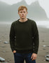 Aran Crew Neck Merino Sweater | Green