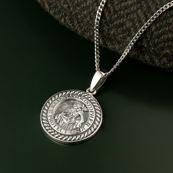 Gents St Christopher Medal Pendant