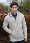 Aran Crafts Men’s Hooded Oatmeal Cardgian