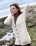 Adare Boyfriend Aran Cardigan | Natural