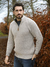 Aran Fishermans 1/2 zip Oatmeal Sweater