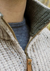 Aran Fishermans 1/2 zip Oatmeal Sweater