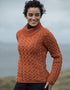 Aran Crew Neck Sweater | Autumn Leaves