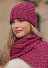 Aran Super Soft Heart Magenta Scarf