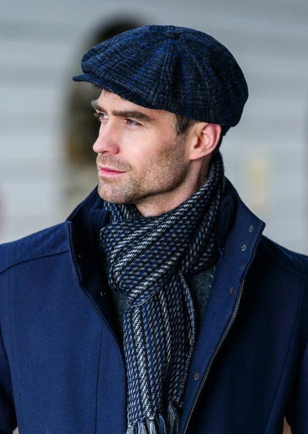 Mucros Charcoal Check Driving Cap