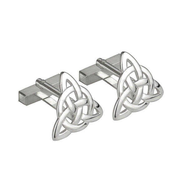 Solvar Rhodium Plated Celtic Knot Cufflinks S6449