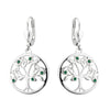 Solvar Rhodium Plated Crystal Tree Of Life Drop Earrings S33907R