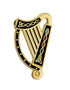 Gold Plated Black Harp Brooch