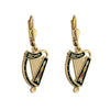 Gold Plated Black Harp Earrings