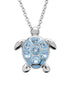 Sea Turtle Necklace With Aqua Swarovski® Crystals