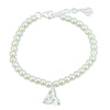 Solvar Rhodium Plated Pearl Trinity Knot Bracelet S5675