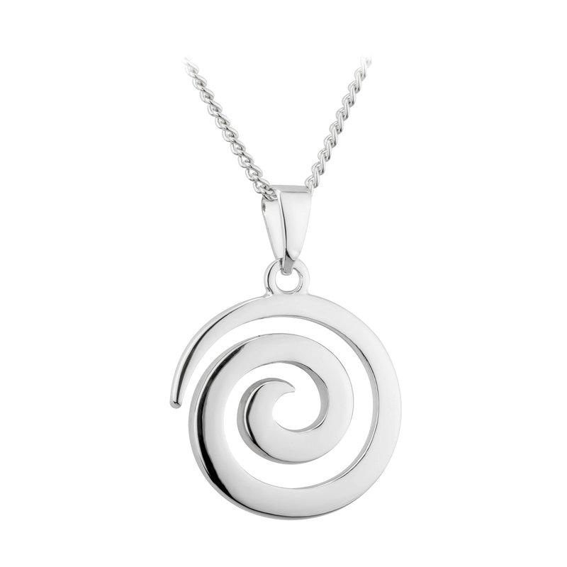 Solvar Rhodium Plated Swirl Pendant S46352R