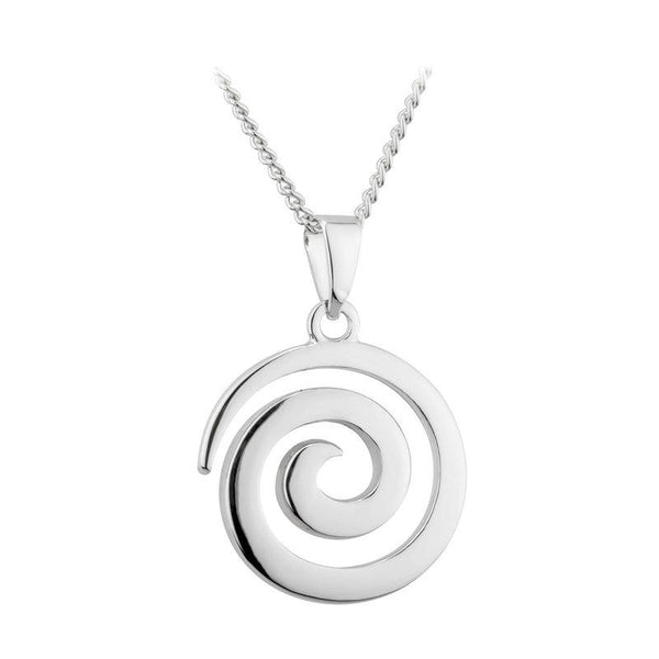 Solvar Rhodium Plated Swirl Pendant S46352R