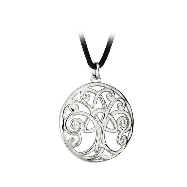 Solvar Rhodium Plated Tree Of Life Pendant S44919