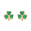 Gold Plated Enamel Shamrock Earrings
