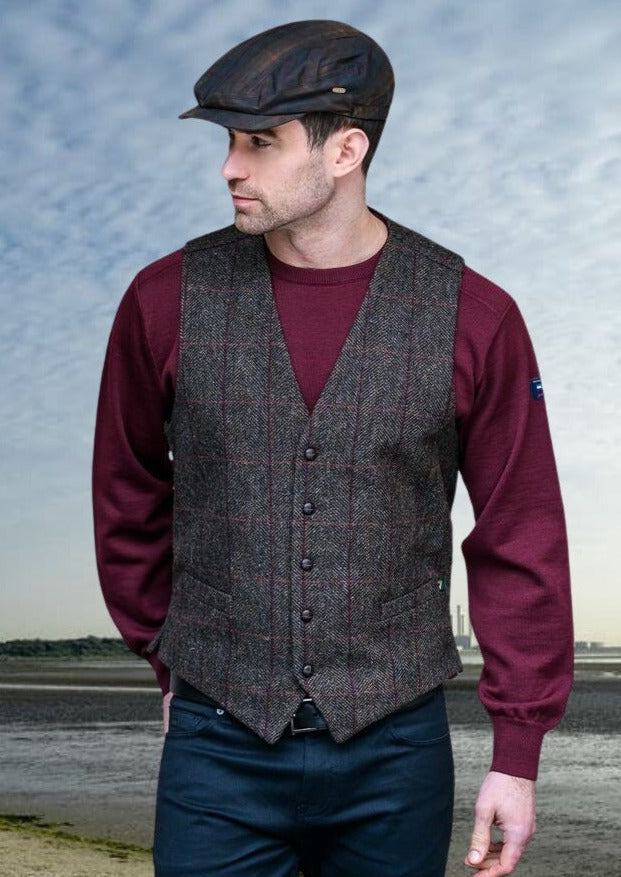 Mucros Brown Herringbone Waistcoat