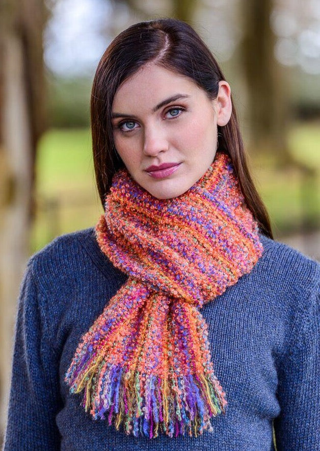 Mucros Orange Mohair Scarf