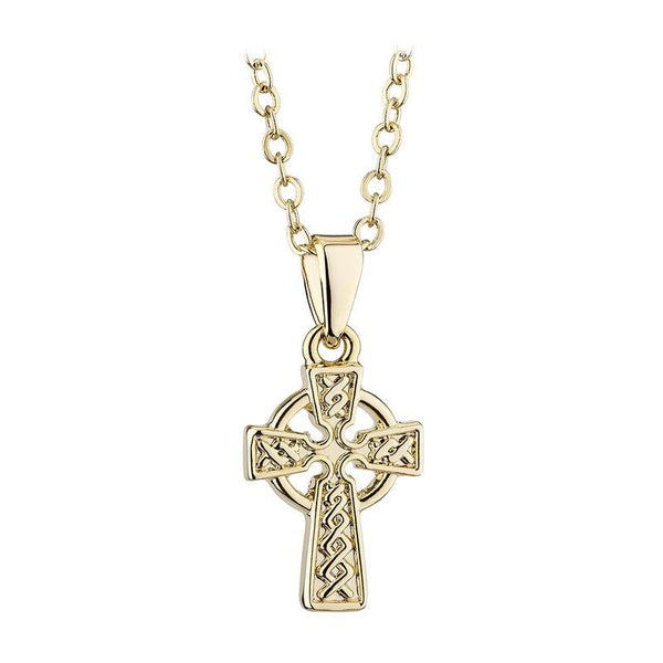 Solvar Gold Plated Small Celtic Cross Pendant S46523