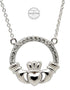 Swarovski Crystal Silver Claddagh Necklace