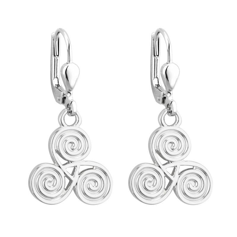 Solvar Rhodium Spiral Drop Earrings S33450