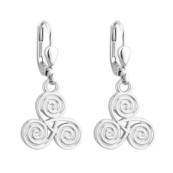 Solvar Rhodium Spiral Drop Earrings S33450