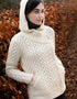 Aran Crafts Side Zip Hooded Cardigan | Natural