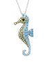 Seahorse Necklace with Aqua Swarovski® Crystals