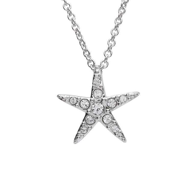 Starfish Pendant With Clear Swarovski® Crystals
