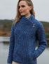 Aran Shannon Side Zip Cardigan - Blue