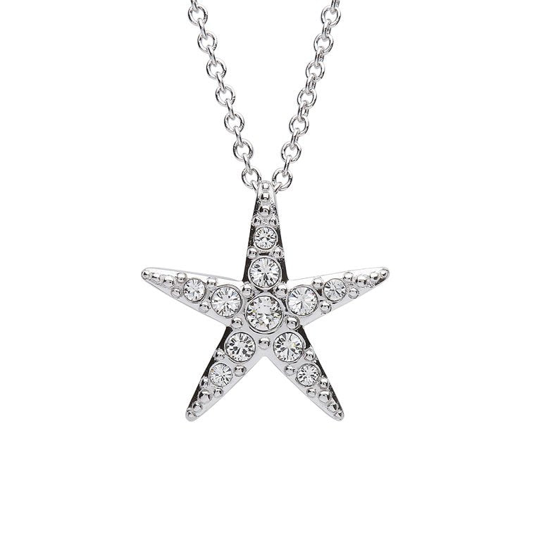 Starfish Pendant With Clear Swarovski® Crystals