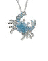 Blue Crab Pendant With Swarovski® Crystals