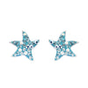 Dancing Starfish Stud Earrings with Aqua Swarovski® Crystals