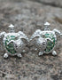 Green Mother & Baby Turtle Earrings With Swarovski® Crystals