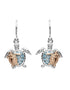 Mother & Baby Turtle Drop Earrings With Swarovski® Crystals