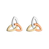 14k 3 Colour Gold Trinity Knot Earrings - Skellig Gift Store