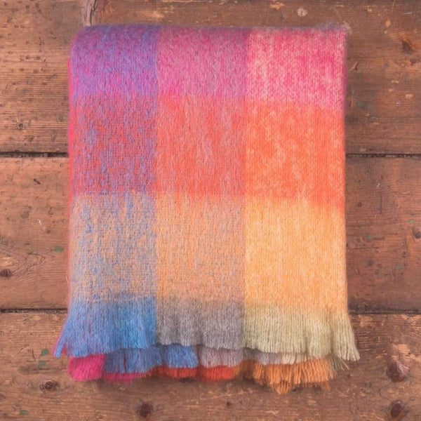 Foxford Colour Block Mohair Throw