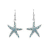 Starfish Drop Earrings Adorned With Aqua Swarovski® Crystals