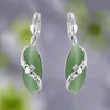 Solvar Rhodium Cat Eye Claddagh Drop Earrings S34045