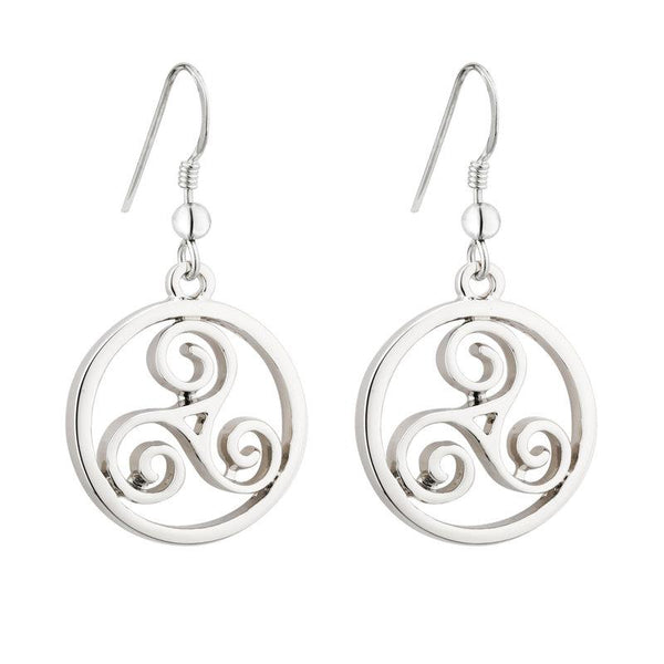 Celtic Spiral Drop Earrings