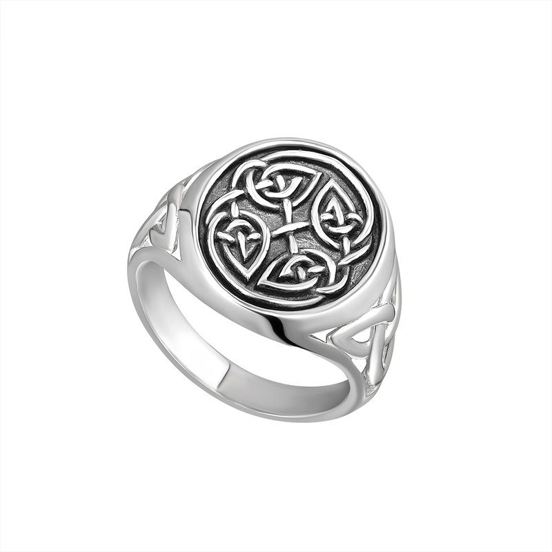 Men's Silver Celtic Knot Signet Ring